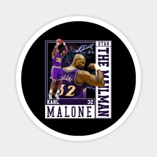 Karl Malone The Mail Man Basketball Legend Signature Vintage Retro 80s 90s Bootleg Rap Style Magnet